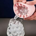 1pc Pink Silicone Ice Mold, Portable Ice Cube Maker, Silicone Ice Bucket, Easy-Release Ice Tray With Leak-Proof Lid, Stackable Design/Ice Cream Molds/Ice Cube Trays/Kitchen Accessories/Kitchen/Holiday Essential/Valentine's Day/Easter, Housewarming Gift