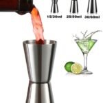1pc Stainless Steel Double-Headed Measuring Cup, Stainless Steel Measuring Cup, Liquid Measuring Cup, Professional Cocktail Double-Headed Measuring Cup, Cocktail Mixer, Cocktail Glass, Water Cup, Essential For Summer, Precise Beverage Measurement Tool, Su