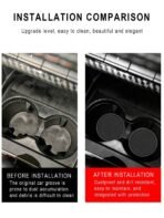 4pcs Car Cup Holder Liners, Universal Non-Slip Cup Holder, Embedded Decorative Cup Holder, Car Interior Accessories, Black - Image 2