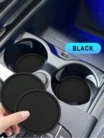 4pcs Car Cup Holder Liners, Universal Non-Slip Cup Holder, Embedded Decorative Cup Holder, Car Interior Accessories, Black - Image 3
