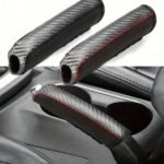 1pc Leather Gear Shift & Handbrake Cover Set, Anti-Slip Wear-Resistant Car Interior Accessories,Car Accessories