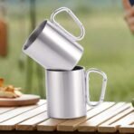 400ml 304 Stainless Steel Insulated Mug With Lid, Coffee/Tea Cup, Double Wall Vacuum Sealed, Leak-Proof, Black, Suitable For Home, Office And School Use