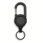SHEIN Siliget Heavy Duty Lanyard Badge Reel With 23.6'' Steel Cord, Retractable Keyring For Outdoor Black