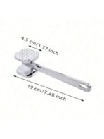 1pc Stainless Steel Meat Tenderizer, Double-Sided Meat Hammer, Steak Pounder, Kitchen Tool, Meat Mallet, Suitable For Picnic, Travel, Camping, BBQ - Metal Material - Image 4