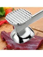 1pc Stainless Steel Meat Tenderizer, Double-Sided Meat Hammer, Steak Pounder, Kitchen Tool, Meat Mallet, Suitable For Picnic, Travel, Camping, BBQ - Metal Material - Image 6