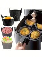 4-Piece/2-Piece/1-Piece/7-Piece Air Fryer Egg Mold Set, Small Silicone Egg Tray, Suitable For Air Fryer Egg Frying, Silicone Egg Plate, Microwave And Air Fryer Egg Frying, Non-Stick, Kitchen Utensils, Baking Accessories.