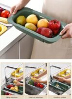 Extendable Sink Strainer, Adjustable Strainer Basket For Kitchen Sink, Multifunctional Draining Colander For Sinks, Practical For Washing Fruits And Vegetables, Draining Pasta, Rice And Other Food, Easy Storage, 34.5-48 X 6.5 X 20 Cm - Image 4