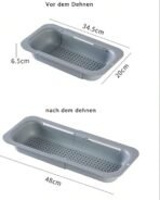 Extendable Sink Strainer, Adjustable Strainer Basket For Kitchen Sink, Multifunctional Draining Colander For Sinks, Practical For Washing Fruits And Vegetables, Draining Pasta, Rice And Other Food, Easy Storage, 34.5-48 X 6.5 X 20 Cm - Image 7
