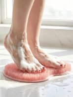 Silicone Shower Foot Scrubbing Pad With Strong Suction Cups, Wall-Mountable Exfoliating Foot Massage Mat, Multi-Purpose Back & Body Scrubbing Cleaning Pad, Quick-Dry Non-Slip Bathroom Cleaning Tool, Unisex, Suitable For Bathroom Shower Spa Gift - Image 2